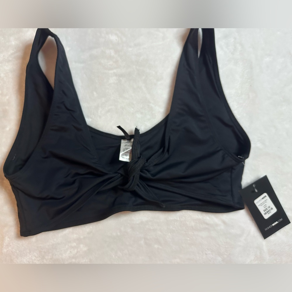 Fashion Nova Black Bikini. Tie front, high waist bottom. NWT. 1X